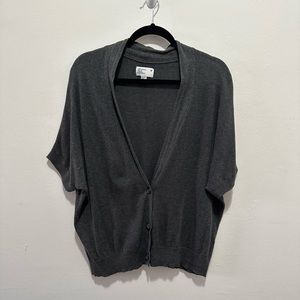 Retro American Eagle Outfitters Gray Cropped Button Down Sweater Size XXL